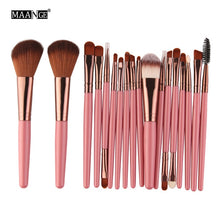 Cargar imagen en el visor de la galería, MAANGE 6/15/18Pcs Makeup Brushes Tool Set Cosmetic Powder Eye Shadow Foundation Blush Blending Beauty Make Up Brush Maquiagem