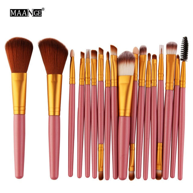 MAANGE 6/15/18Pcs Makeup Brushes Tool Set Cosmetic Powder Eye Shadow Foundation Blush Blending Beauty Make Up Brush Maquiagem